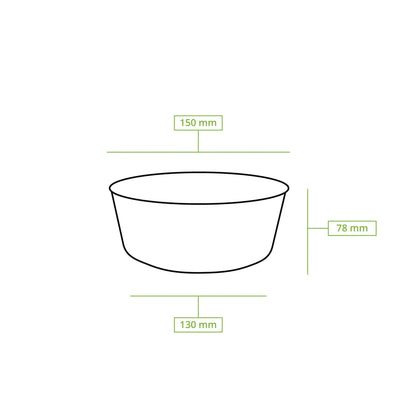 Paper-bowls (premium) 800 ml, Ø 150 mm, brown, round