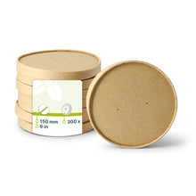Cardboard-membrane lids Ø 150 mm, brown, PLA-coated