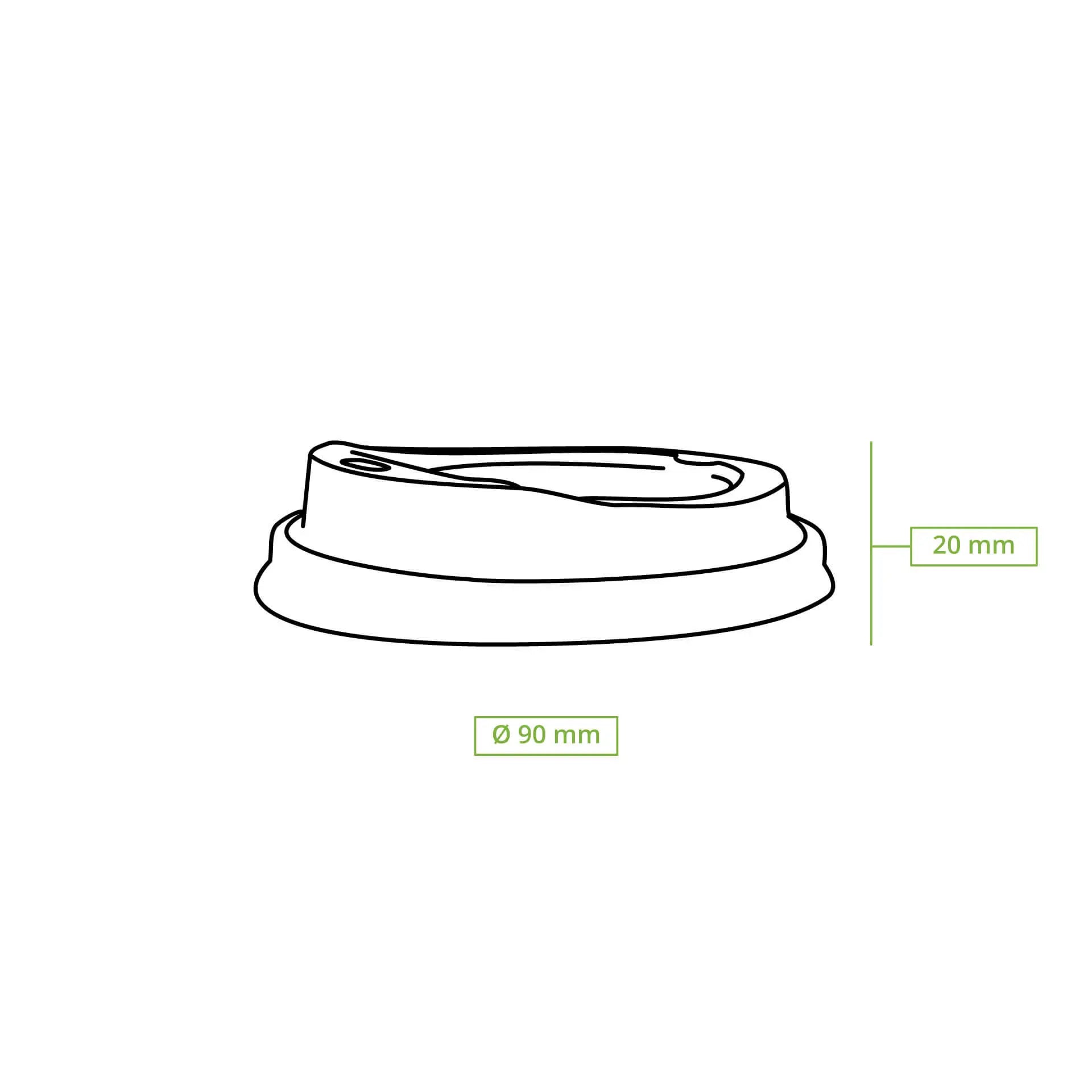 CPLA lid Ø 90 mm, black, drinking hole