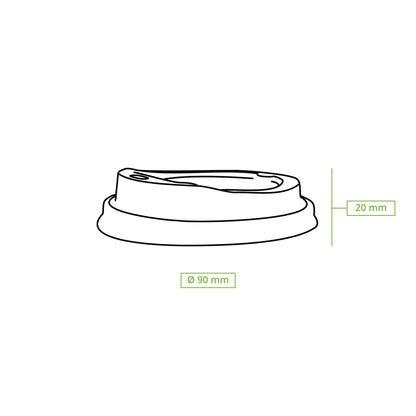 CPLA lid Ø 90 mm, black, drinking hole