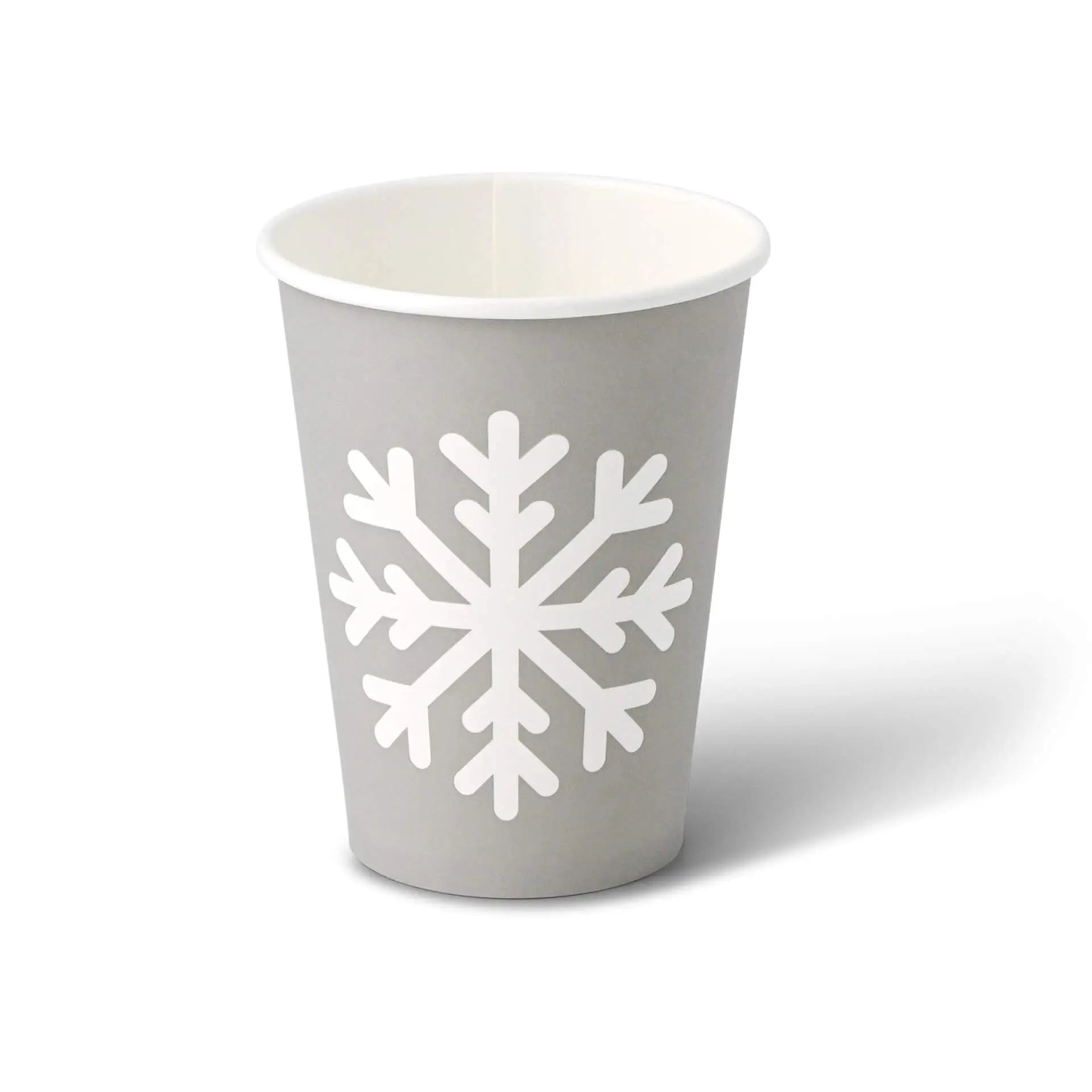 12 oz Paper cup Winter "Snowflake" , Ø 90 mm, grey