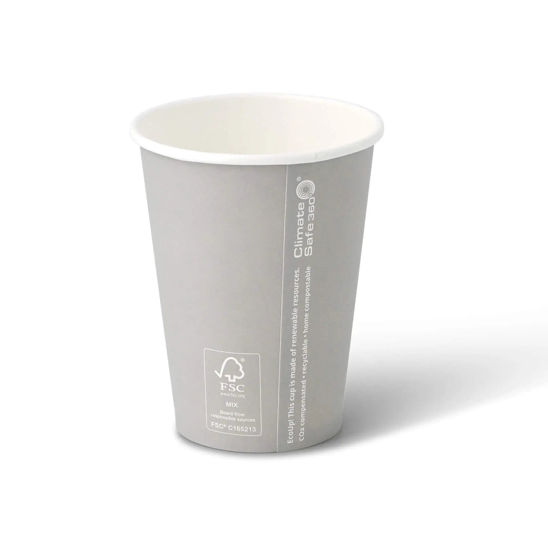 12 oz Paper cup Winter "Snowflake" , Ø 90 mm, grey