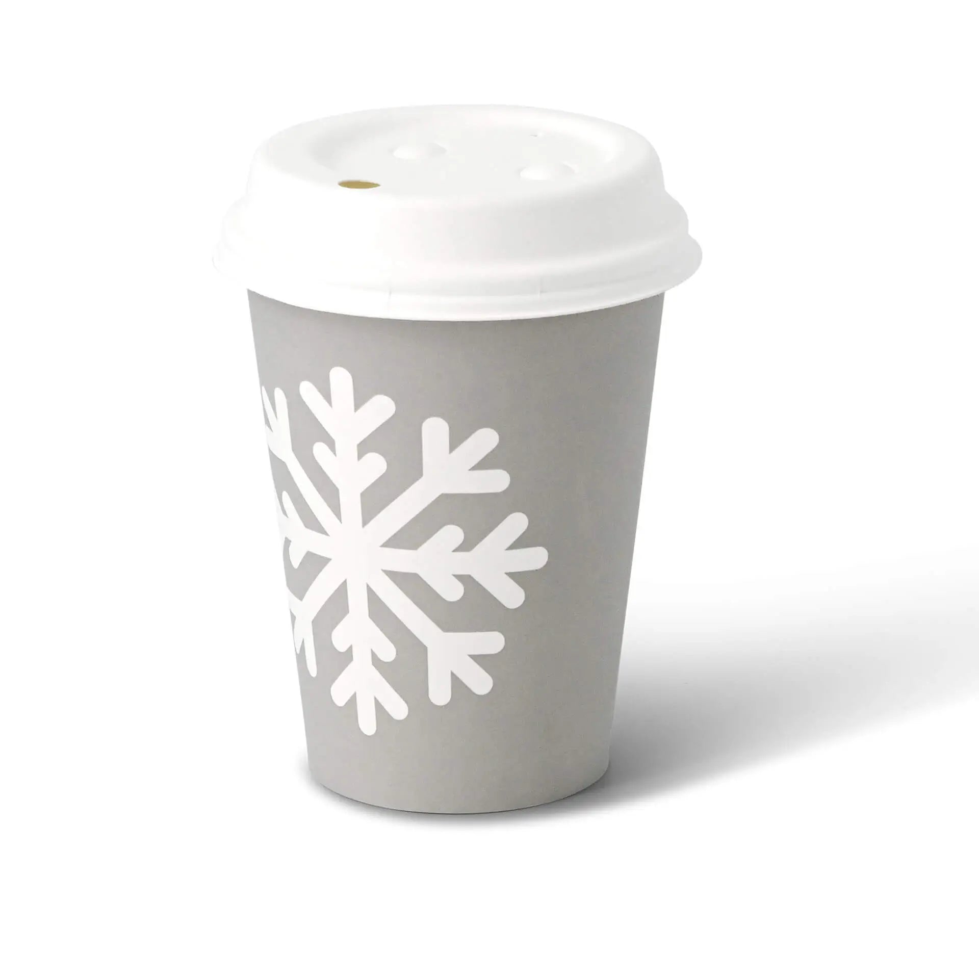 12 oz Paper cup Winter "Snowflake" , Ø 90 mm, grey