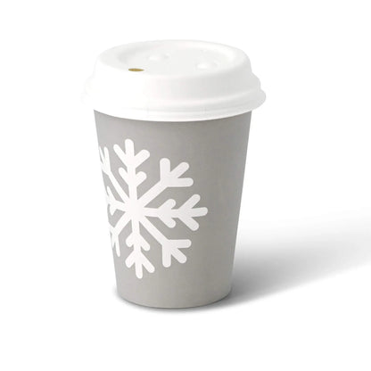 12 oz Paper cup Winter "Snowflake" , Ø 90 mm, grey