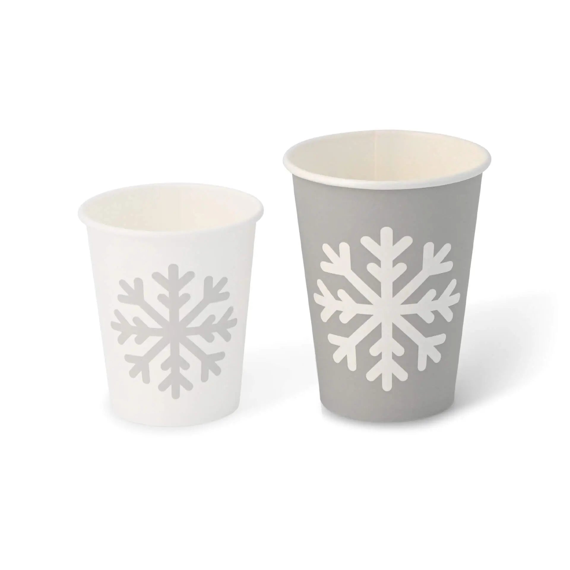 12 oz Paper cup Winter "Snowflake" , Ø 90 mm, grey