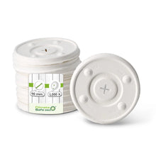 Cardboard-flat lids  Ø 90 mm, white, straw hole