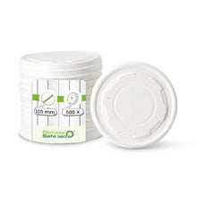 Flat cardboard lids Ø 115 mm, white, closed