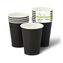 12 oz Paper cups single wall, Ø 90 mm, black