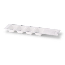 Plant fibre medication dispenser 6 x 22 x 1 cm, 4 chambers, rPET sliding lid