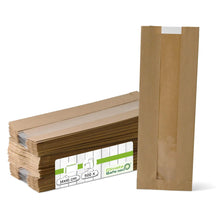 Kraft bags with window M, 14 + 7 x 41 cm, kraft