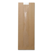 Kraft bags with window M, 14 + 7 x 41 cm, kraft