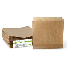Paper snack bags 15 x 16 cm, brown, 2 sides open