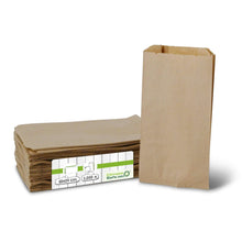 Flat paper bags, 10 x 5 x 19 cm, kraft