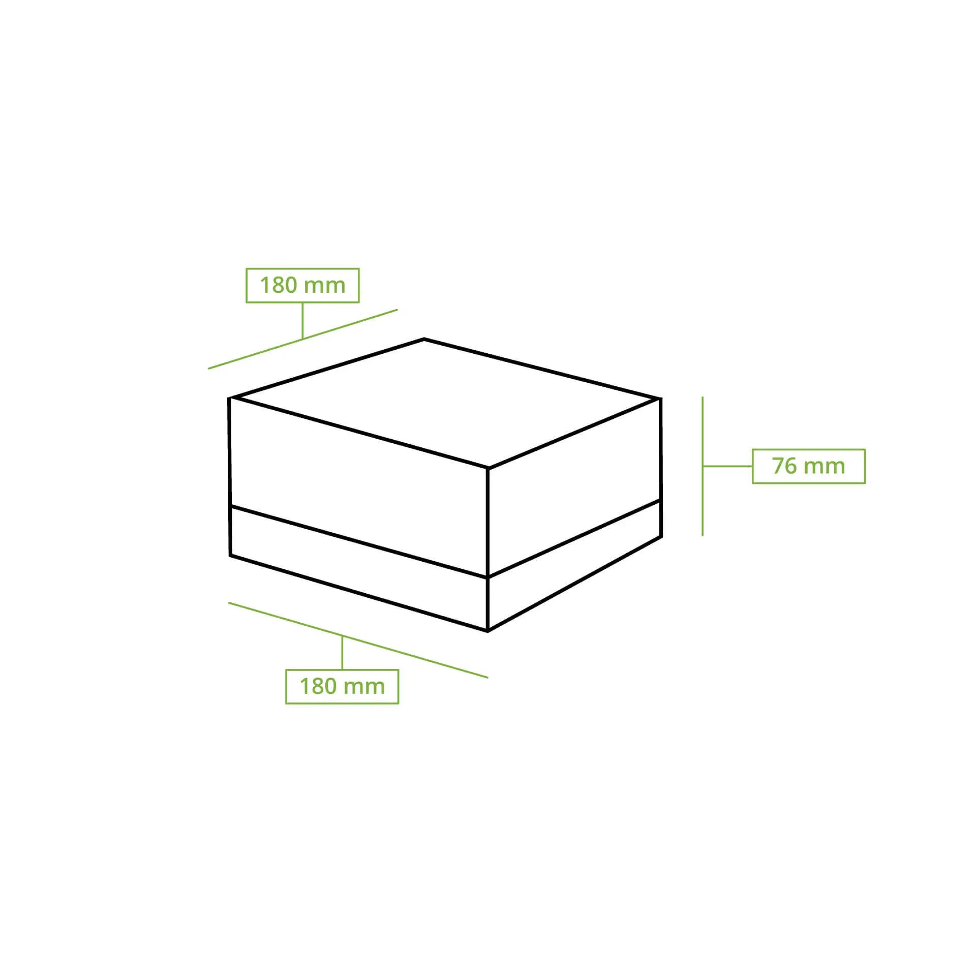 Pastry boxes 18 x 18 x 7.5 cm, cellulose window, white