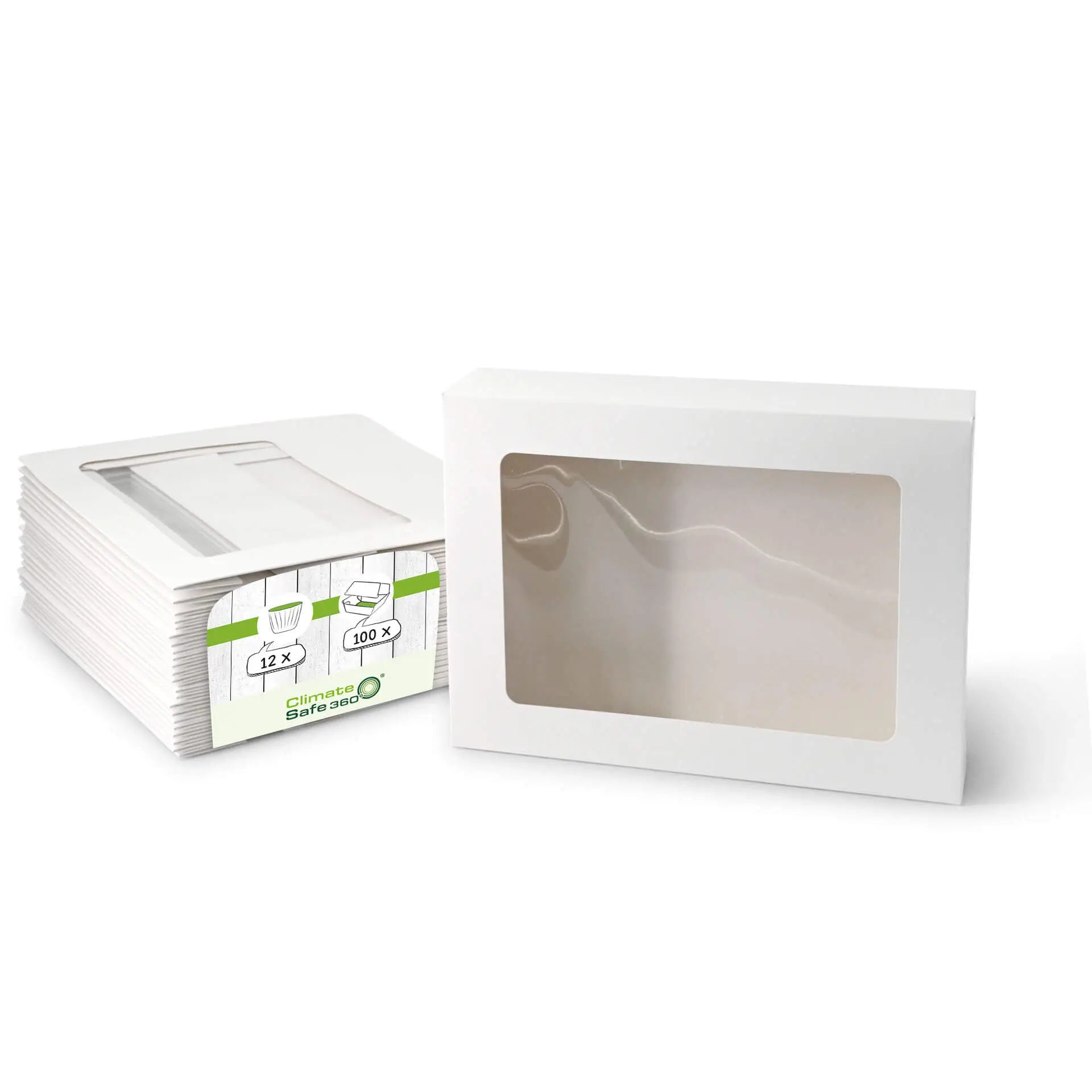Cupcake boxes (12 pieces) with cellulose window, white