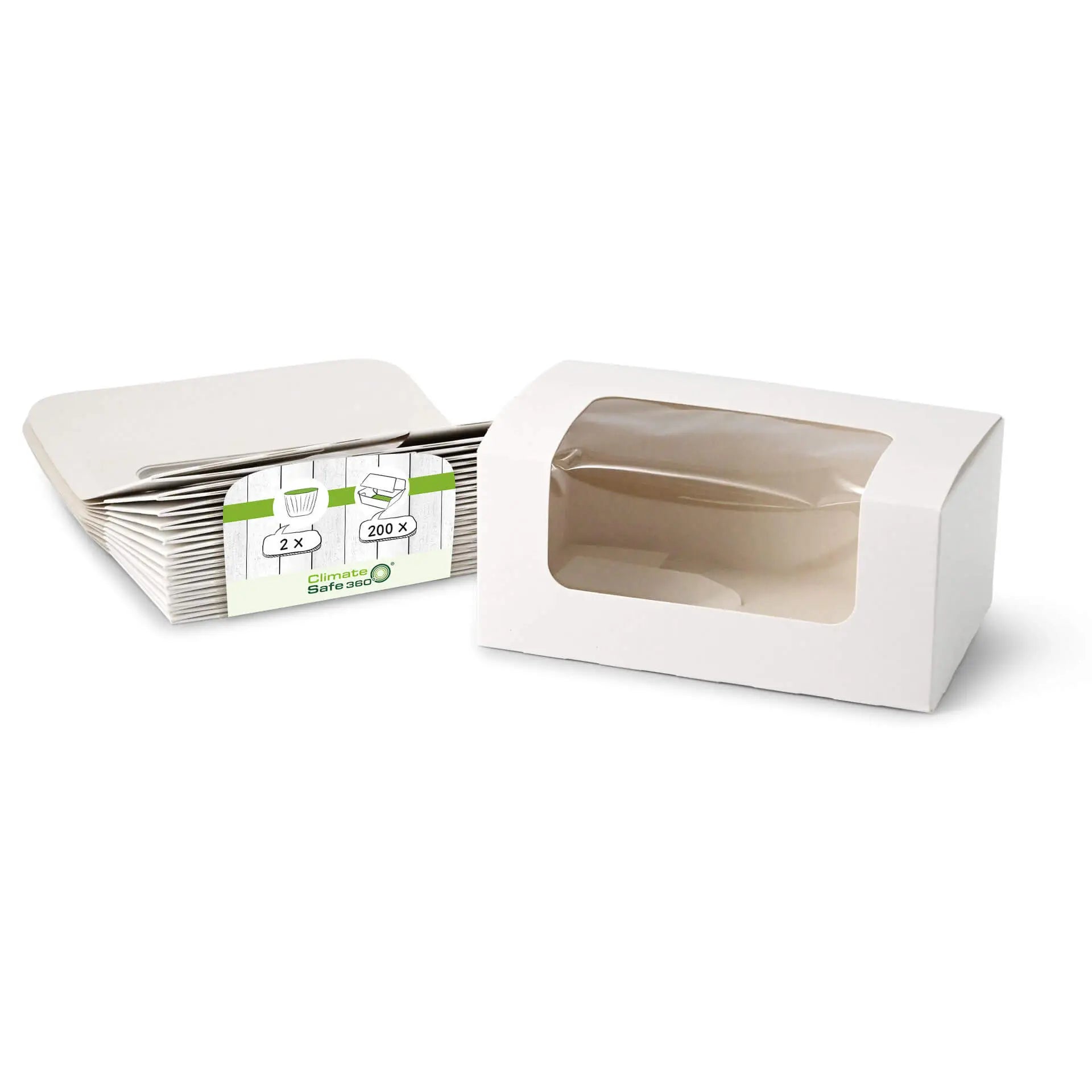 Cupcake boxes (2-pack), cellulose window, white
