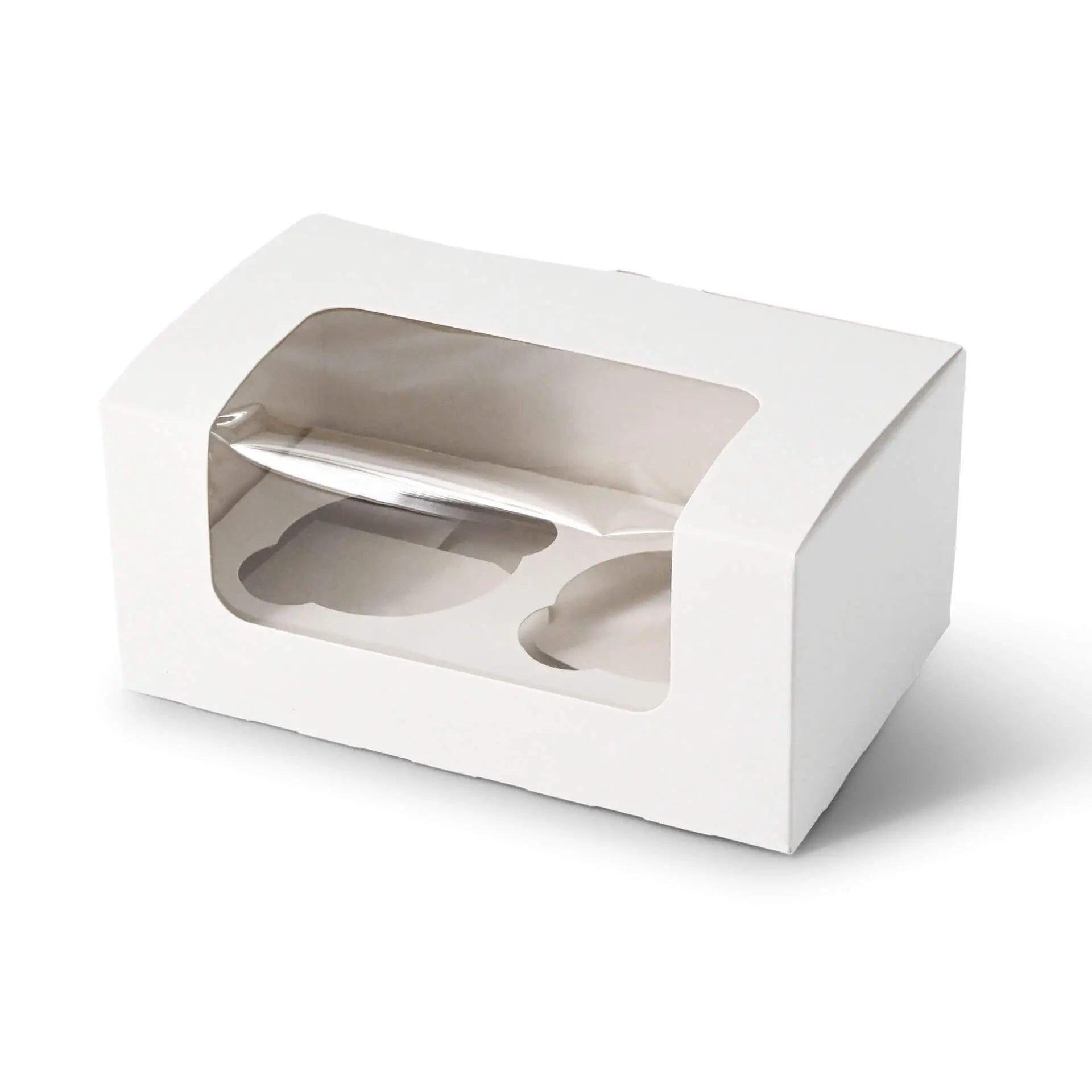 Cupcake boxes (2-pack), cellulose window, white