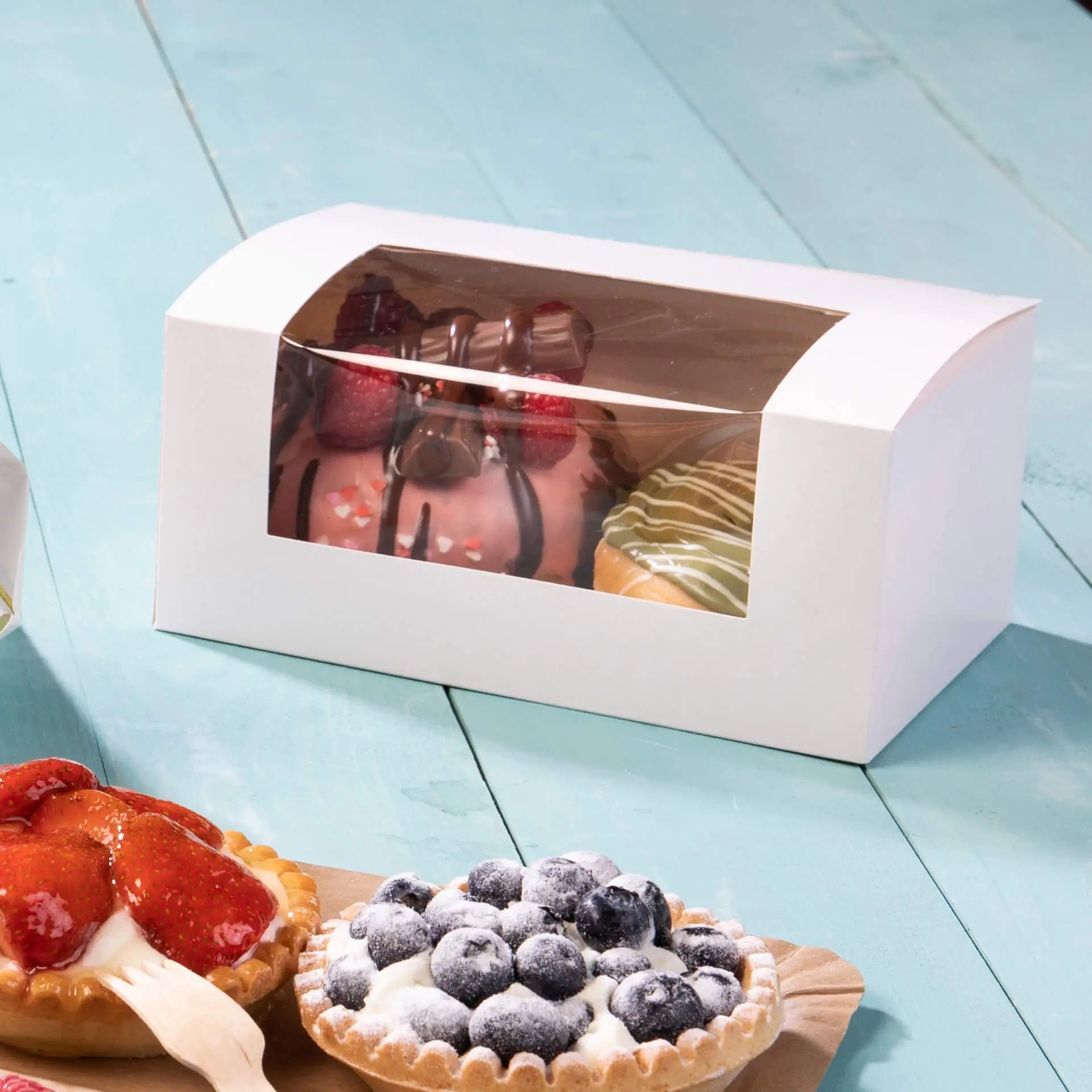 Cupcake boxes (2-pack), cellulose window, white