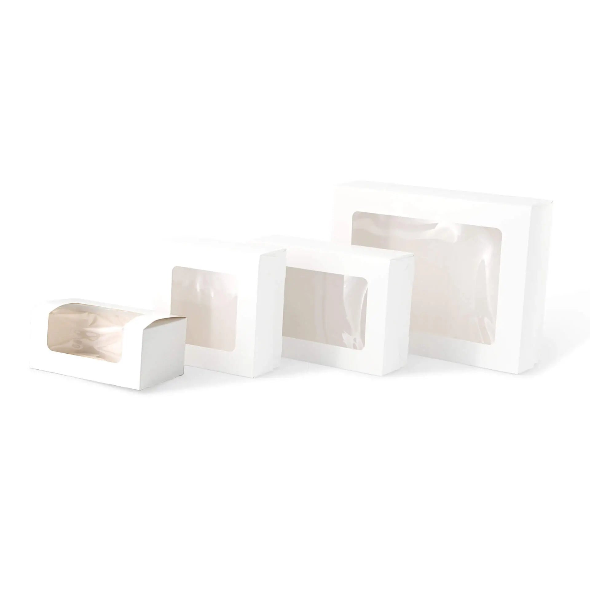 Cupcake boxes (2-pack), cellulose window, white