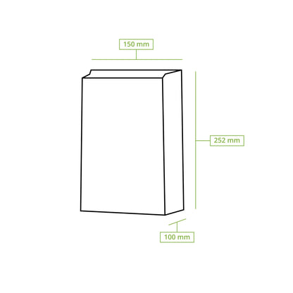 Block bottom-bags L, 15 x 10 x 25 cm, brown, kraft paper