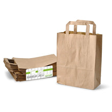 Recycling paper-carrier bags M, 22 x 10 x 28 cm, kraft