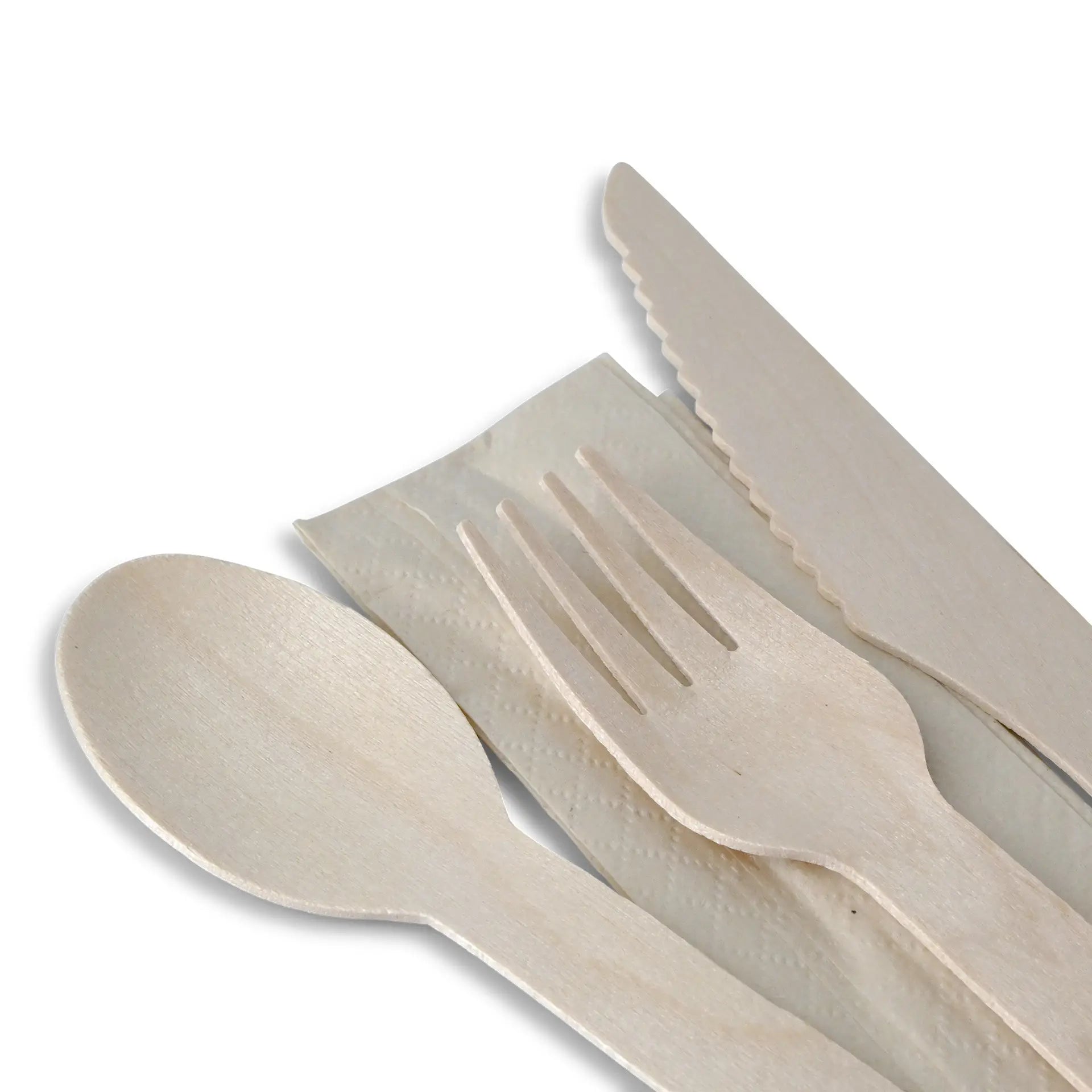 Cutlery Sets Made of Wood – Knife, Fork, Spoon, Napkin